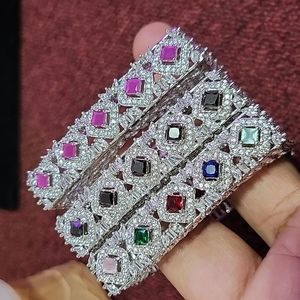 Silver Breclate Cubic Zirconia Multi Color Ruby
